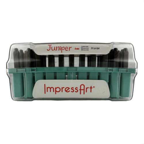 NEW IMPRESSART 3mm, 33pc. JUNIPER FONT LOWERCASE LETTER METAL STAMP SET-New - Picture 1 of 2