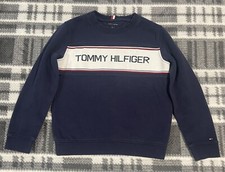 Tommy Hilfiger Red White Blue Spell-out Kids Sweater Medium 8-10