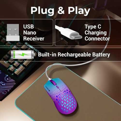 ZEBRONICS MARINE Wireless Mouse with Rechargeable Battery, BT + 2.4GHz, 6 Button - Picture 4 of 7