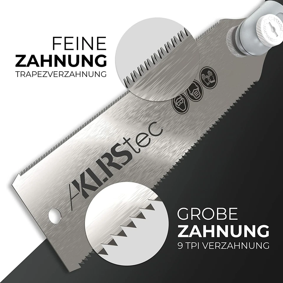 KLRStec® Japansäge - Professionelle Ryoba Feinsäge für Holz und Kunststoff 240mm - Bild 3 von 4