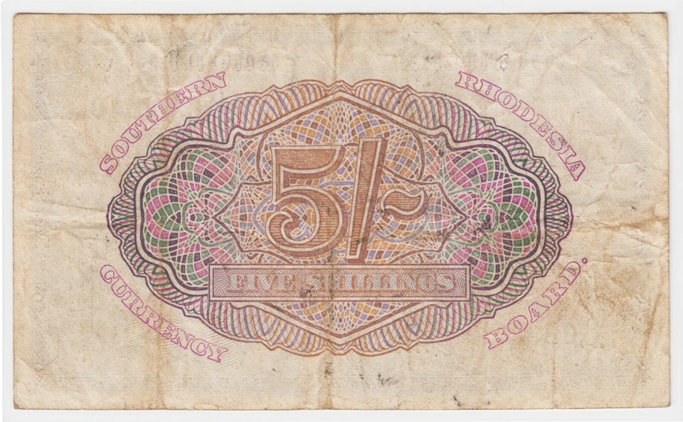 Southern Rhodesia 5 Shillings 1945 P8b King George Sig: Milne & Beadle VF - Image 2 of 4