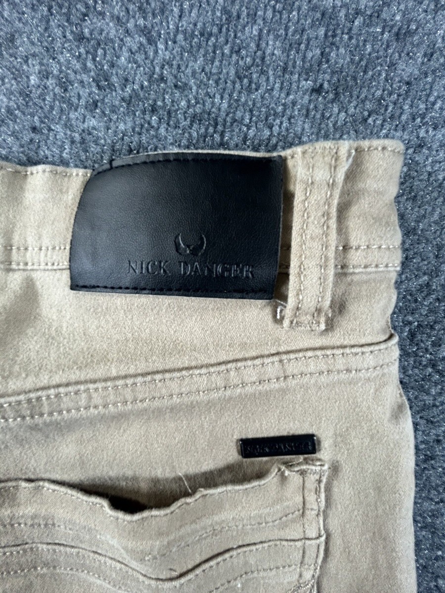 Nick Danger Men's Supreme Flex Jeans Pants Stretch Slim Fit Khaki