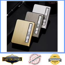 Cigarette Case Rechargeable Torch Lighter Windproof Holds 10 or 20 Cigarettes