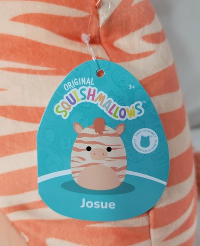 Squishmallows: JOSUE THE ZEBRA 11" Peach Stripe Orange First to Market Toy Plush - Picture 3 of 4