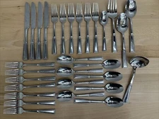 Oneida Stainless Palisade 30pc Place Setting Silverware Utensil Kitchen Flatware