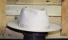 Wide Brim Fedora Hat LG. oatmeal