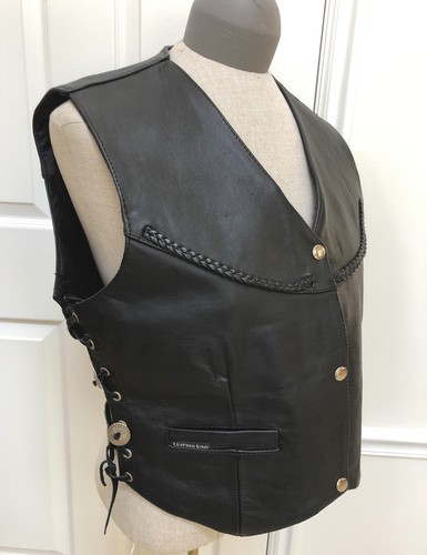 Genuine Leather Motorcycle Vest Side 