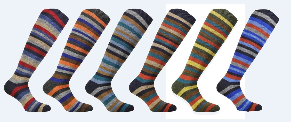 GoWith 4 paia di calzini da uomo in cotone a righe colorate, casual