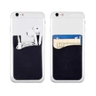 Phone Card Holder Silicone Adhesive Money Pocket Pouch Case Wallet Safe In Black