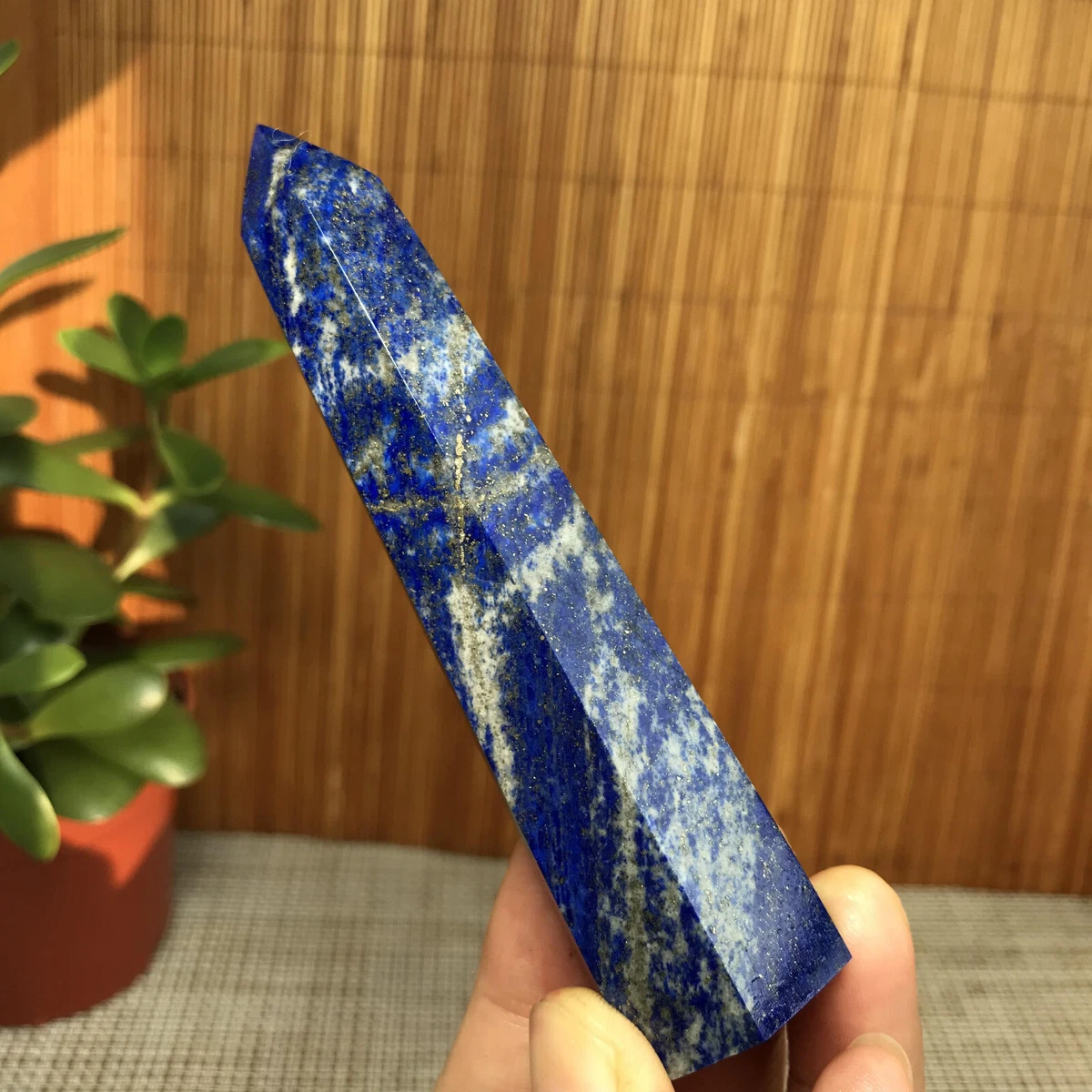 104mm Natural lapis lazuli Polish wand Crystal specimens free