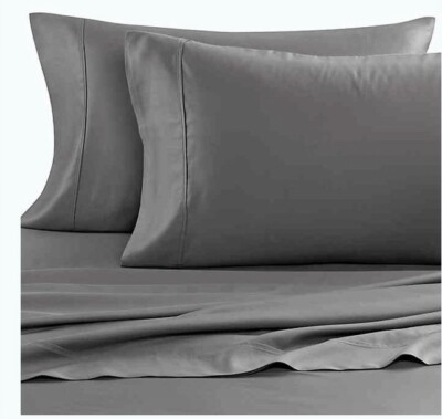 Eucalyptus Origins 600TC Pillowcases Set of 2 Tencel Lyocell Grey KING NEW