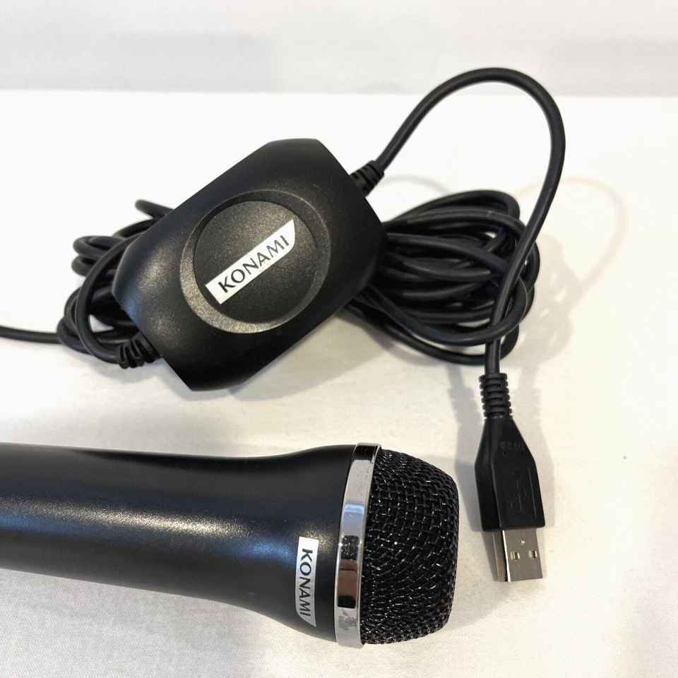 KONAMI BLACK WIRED MICROPHONE PS2 PS3 WII XBOX 360 USB ROCK BAND RAPSTAR A-0234A - Image 2 of 4