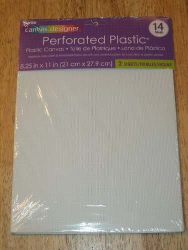 2 PACK Darice 14 Mesh PERFORATED PLASTIC CANVAS 8.25" X 11" CLEAR OR WHITE