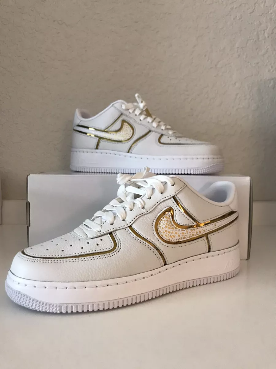 Nike Air Force 1 '07 LV8 Retro Shoes Black Gold Nepal