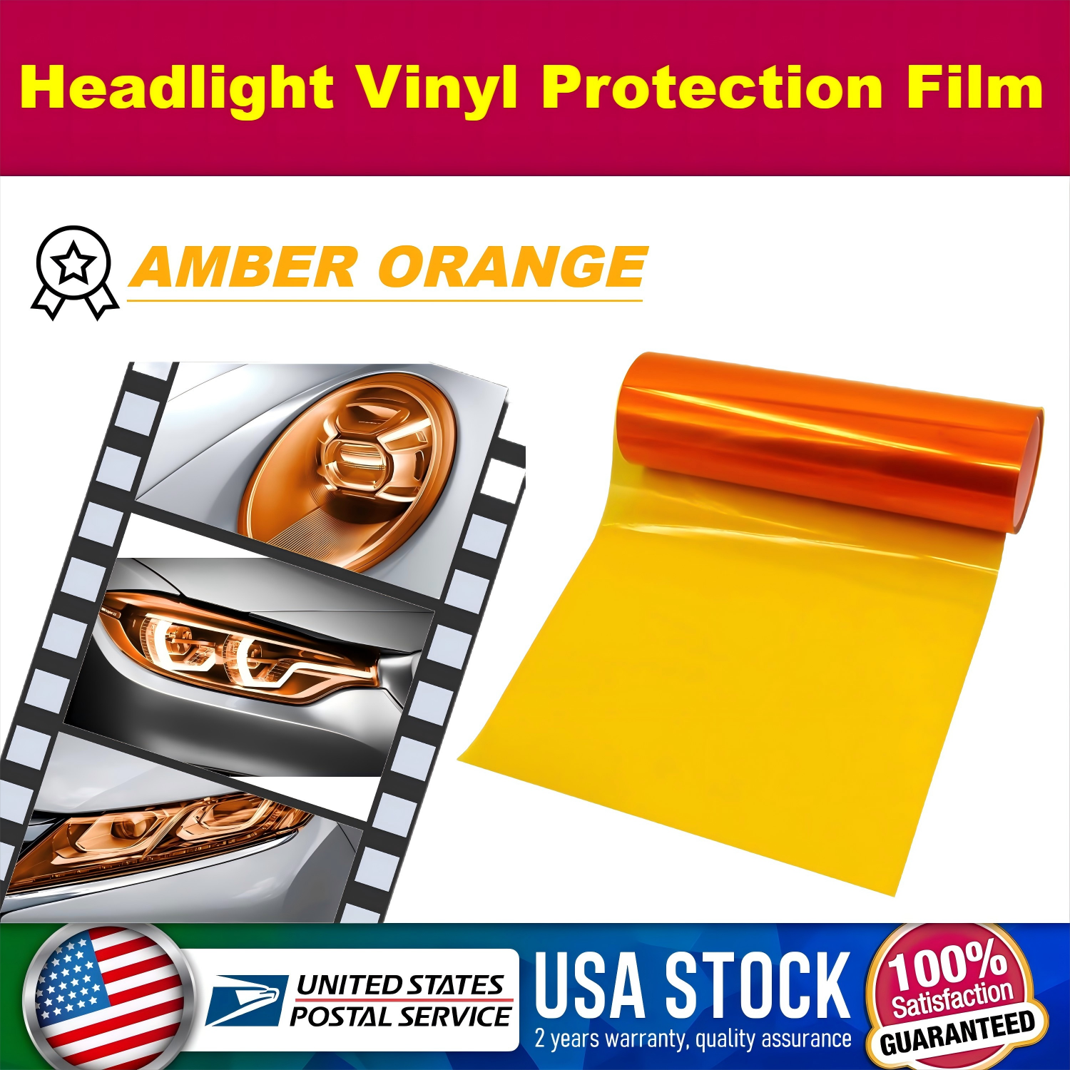 Car Headlight Taillight Fog Light Sticker Tint Protector Film Vinyl Wrap Decals
