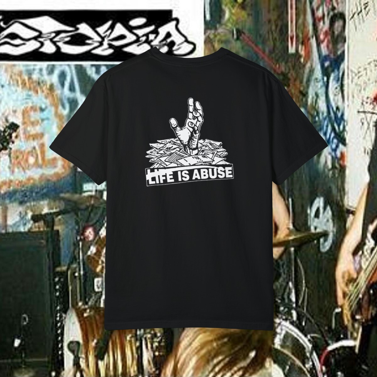 2-Sided Dystopia Band Shirt x Crust Punk x DIscharge x