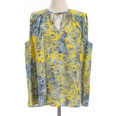 Rachel Comey NWT Sel Printed Boxy Sleeveless Top Size 8 Blue/Yellow 100% Cotton