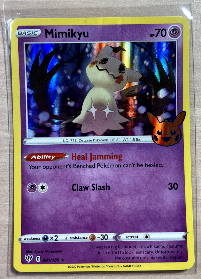 mimikyu pokemon card halloween Pokémon TCG Mimikyu Promo (Trick or Trade Halloween) 081/189