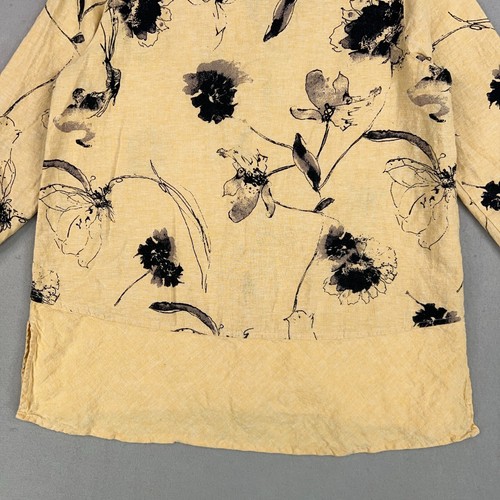 Habitat Clothes to Live in Shirt Womens Small Yellow Floral Tunic Bloom Coastal - Picture 7 of 13