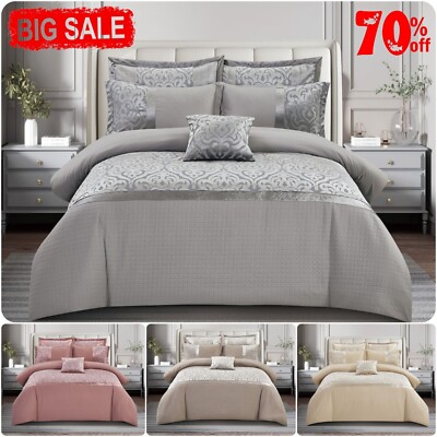 3-teiliges Samt Bettdecke Quilt Cover Bettwäsche Set mit Kissenbezüge Damast Double King Size