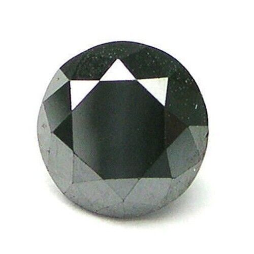 1 STONE 1.7mm CALIBRATED BLACK BRILLIANT ROUND POLISHED DIAMONDS - Afbeelding 1 van 1