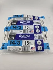 Southwire 14/3 W Ground 15Ft Romex Simpull Type NM-B Indoor Wire 