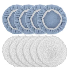 Pack Of 10 Car Polisher Pads Microfiber Wool Buffing Covers set for Auto Care