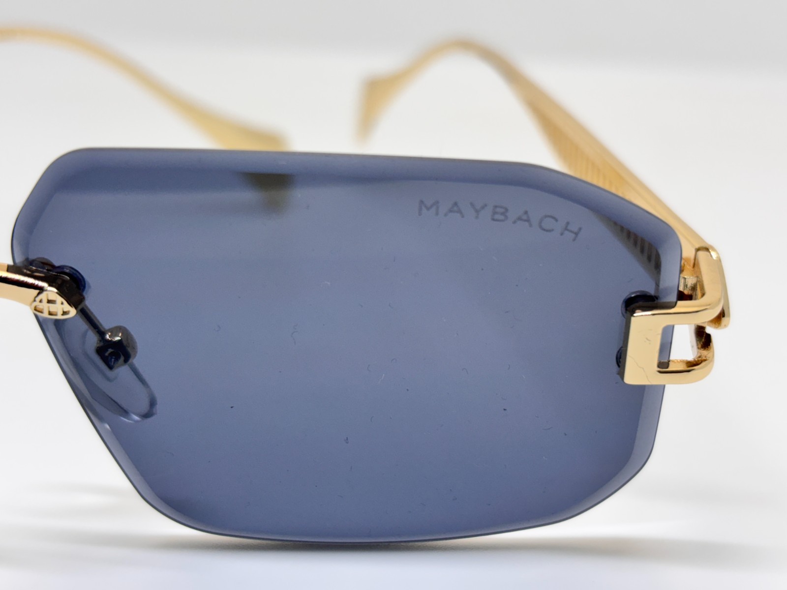 Maybach Rimless Rectangular Sunglasses Gold & Bla… - image 5