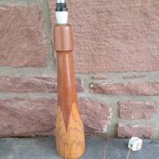 Vintage Wooden Table Lamp Base Turned Wood Retro Mid Century Style