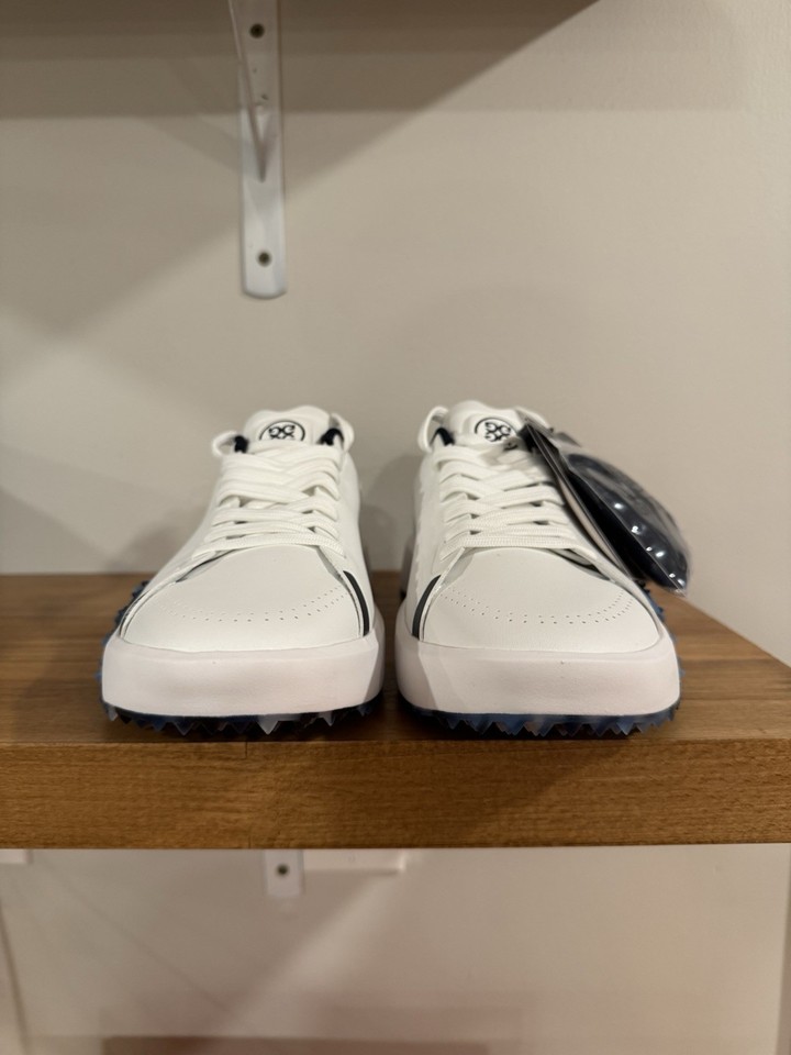 New G/FORE G.112 G4 Blue Camo Sole Golf Shoes Leather Waterproof White