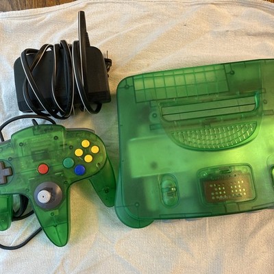 Nintendo 64 N64 Funtastic Jungle Green Console, Controller Cables Tested 