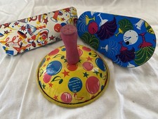 Vintage Lot Of 3 Tin Litho Noise Makers Toy Kirchhoff Life Of The Party USA MCM