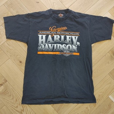 VTG 90s Harley Davidson Genuine T Shirt Eagle USA Made Single stitch L Holoubek