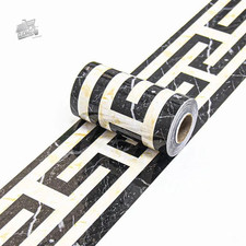Adhesive Edge Kitchen Bathroom Wall Cladding Tiles Roll Black 10m x 10cm