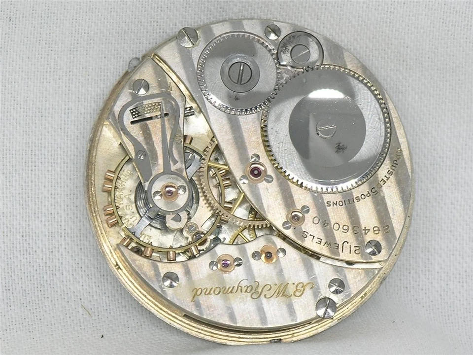 RELOJ BOLSILLO FERROCARRIL 21 JOYAS ELGIN GR 472 "INVAR" BW RAYMOND 16S MOVIMIENTO Y ESFERA Foto 3 de 4