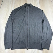Ermenegildo Zegna Mens Gray Tight Knit Stretch Zip Up Cardigan Sweater Size M