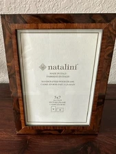 5x7 NATALINI PHOTO/PICTURE FRAME BROWN DOUBLE BOARDER