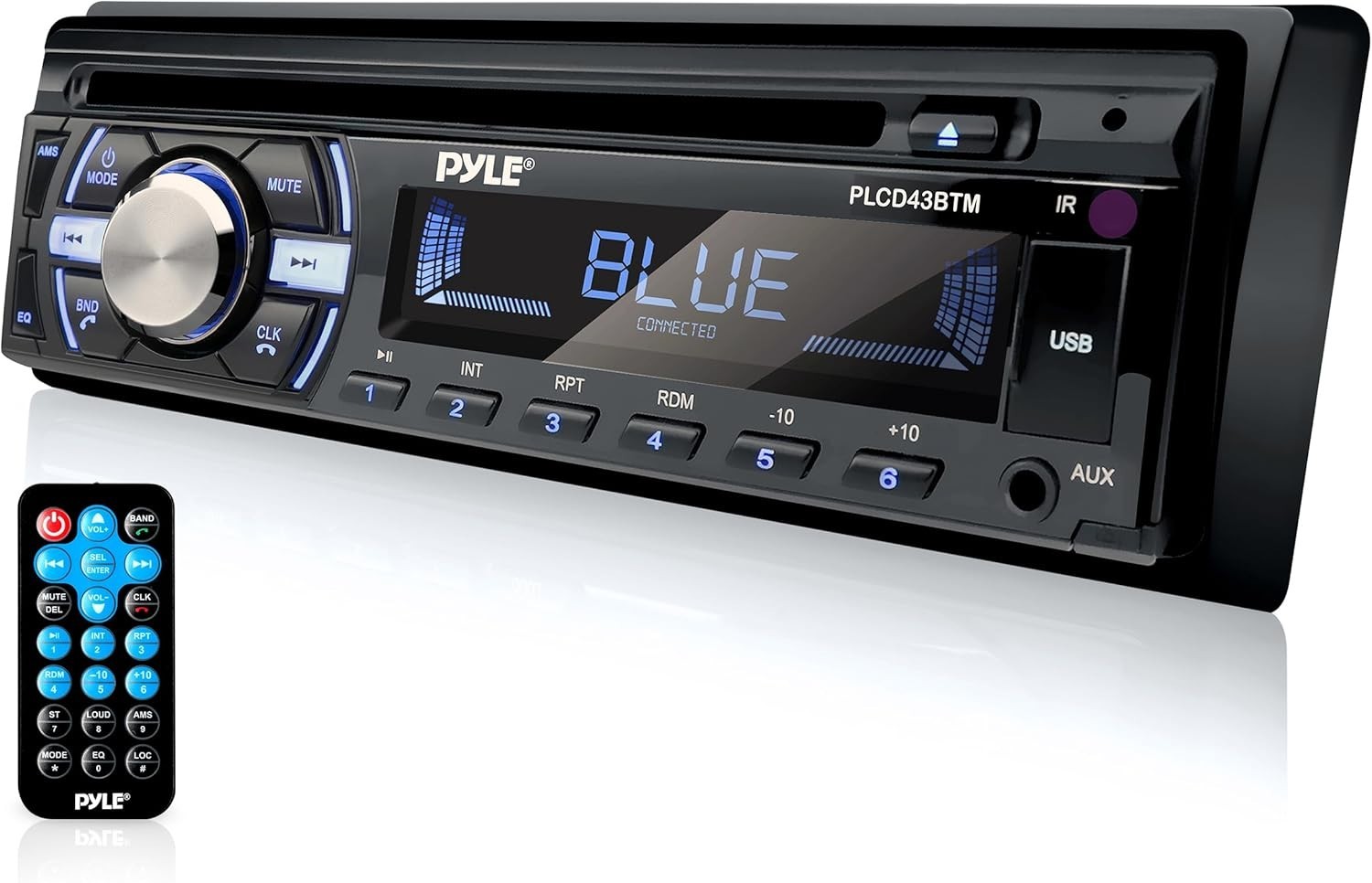Pyle PLCD43BTM Single DIN Marine Bluetooth Stereo Receiver A