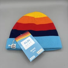 ALDI Gear Beanie Fall 2023 Hat Limited Edition Fleece Lined Multicolor RAINBOW