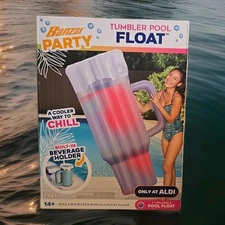 Banzar Party Tumbler Pool Float Inflatable 57in Lx 30in Wx 4.5in🌊Lt Purple New