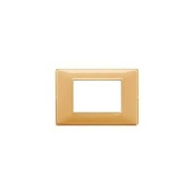 VIMAR PLANA PLATTE 3 MODULE TECHNOPOLYMER FARBE REFLEX AMBER 14653.43