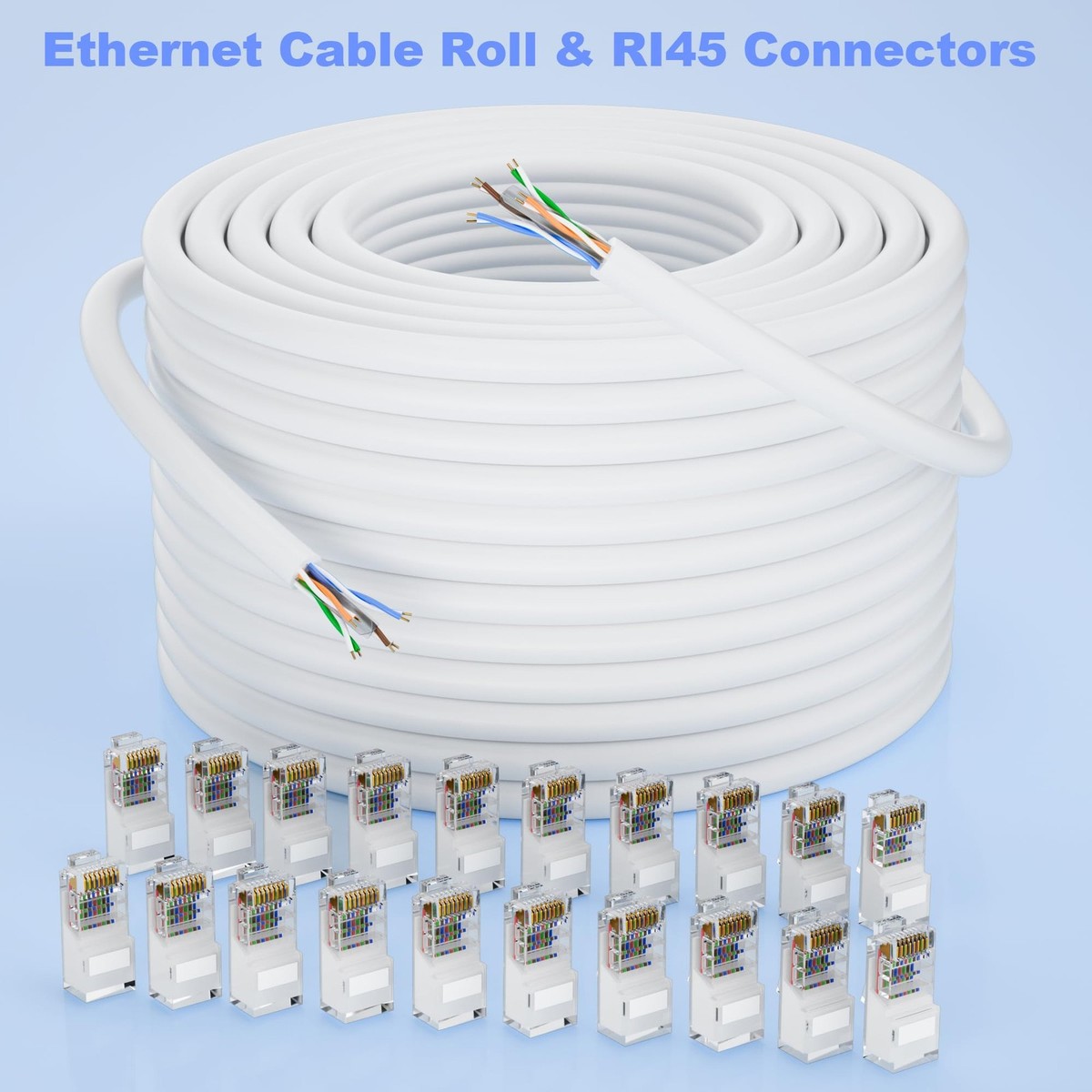 Cat 6 Ethernet Cable 300ft (20 RJ45), Outdoor & Indoor, Heavy