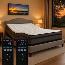 Queen Adjustable Air Bed 13" Massaging 50 Number Adjustable Sleep Bed