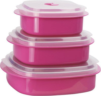 Calypso Basics Microwave Cookware, Steamer and Storage Set, Magenta, Multiple Si