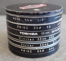 Lot of Mixed Vintage Camera Lens Filters Prinz, Vivitar, and Toshiba