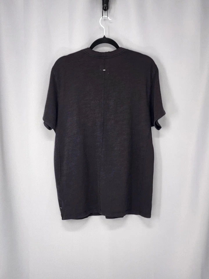 Рубашка мужская Rag & Bone большая черная Henley короткий рукав 100% Перу минималистская - Изображение 2 из 4