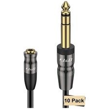 Professional Grade 3.5mm Female to Male TRS Cable 10 Pack