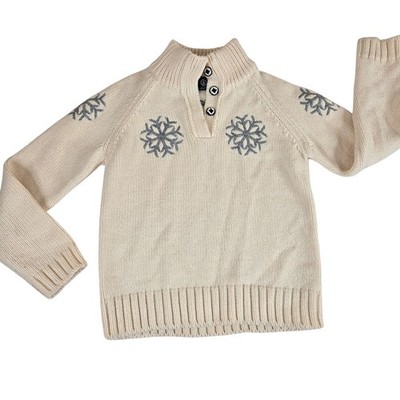 Bogner Beige Snowflake Wool Sweater Boys Size M/L Winter