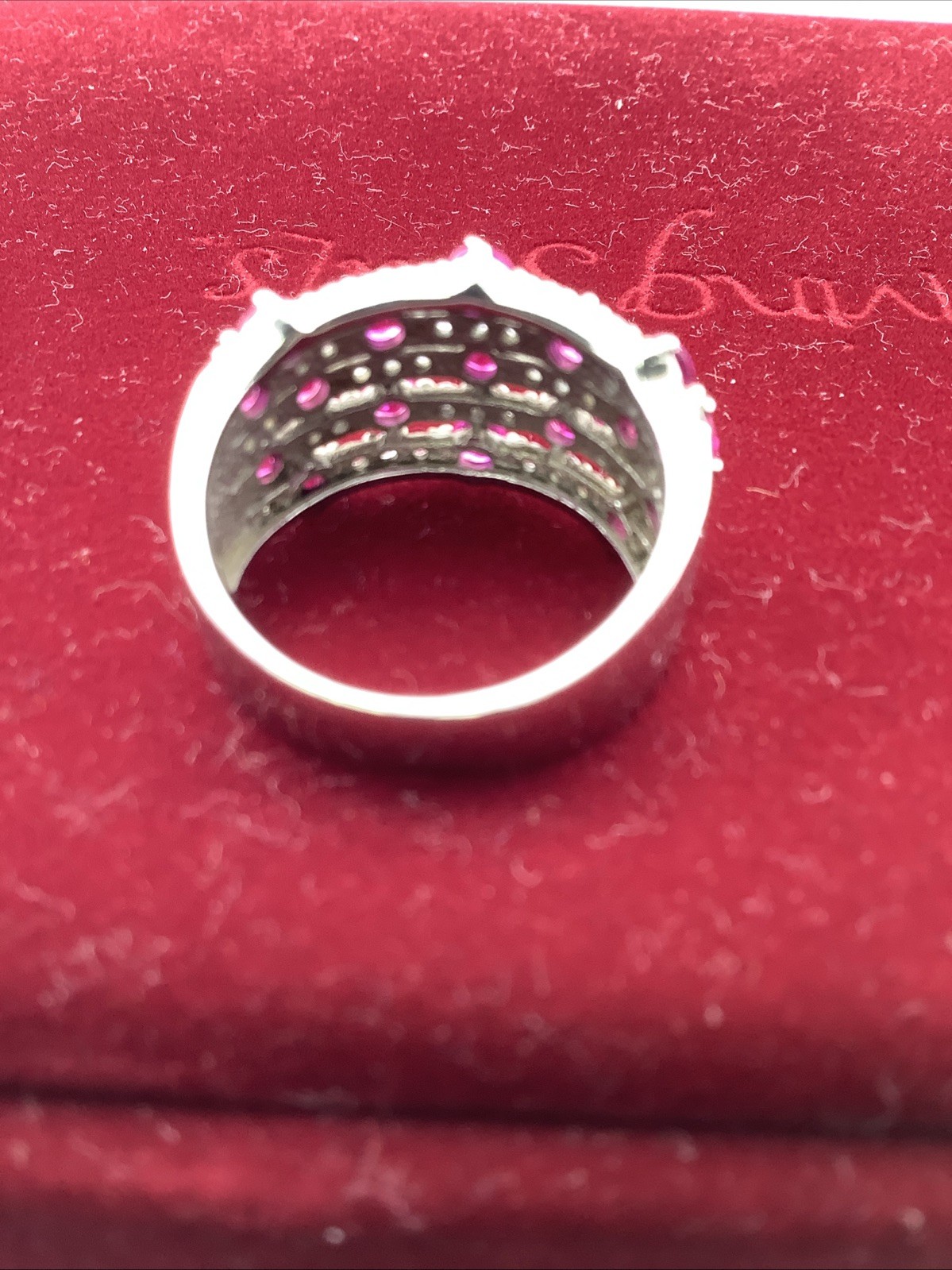 Ruby and white quartz ring sterling silver sz 8 w… - image 8