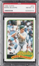 1989 TOPPS #70 MARK MCGWIRE PSA 8